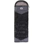 Sleeping Bag 3 Seasons (Summer, Spring, Fall) Warm & Cool Weather - Lightweight,Waterproof Indoor & Outdoor Use for Kids, Teens & Adults for Camping Hiking, Backpacking and Survival (Black Grey)