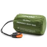 HONYAO Emergency Bivvy Bag, Survival Sleeping Bivy Bags, Rescue Blanket Portable Waterproof Shelter with Survival Whistle, Reusable for Outdoor Camping, Hiking - 1 Pack
