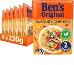 Ben's Original Microwave Rice Pouch, Savoury Chicken Flavour, Wholesome Easy to Prepare Rice, Suitable for Vegetarians, 6 x 220g Multipack