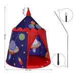 SONGMICS Prince Castle Play Tent for Boys Toddlers, Indoor and Outdoor Playhouse, Portable Pop Up Play Teepee with Carry Bag, Gift for Kids, EN71 Certified, Blue LPT01BU