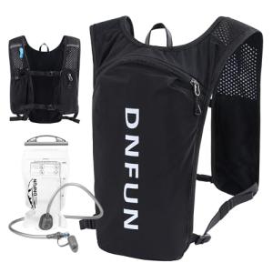 DNFUN Running Vest for Women & Men with Water Bladder - Lightweight 5L Hydration Pack for Trail Running, Marathon,Cycling | Phone Holder Backpack