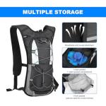 Hydration Backpack Waterproof Breathable Outdoor Sports Backpack with 2L Hydration Bladder for Cycling Camping Fitness Climbing Hiking Hydration Bag 380g for Men and Women Black