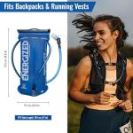 LYNXFIT Hydration Bladder 2L with Magnetic Tube Clip – BPA-Free, Odorless Water Bladder with Food-Grade TPU & Premium TPU Tube, Leakproof Hydration Pack Reservoir for Hiking, Running, Cycling, Camping