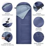 Yaheetech Sleeping Bags for Single Adults, 3 Season Envelope Lightweight Compact Ultralight Backpacking with Portable Carry Bag for Summer, Camping, Hiking & Travel, Indoor & Outdoor Use, Navy Blue