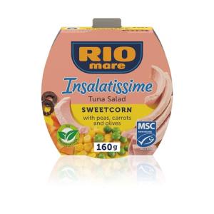 Rio Mare Insalatissime Corn and Tuna Salad, 160g, with Prime Quality Tinned Fish, Ready to Eat Healthy Meal, Sustainably sourced