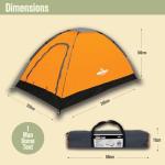 Milestone Camping 18829 Dome Tent/Sleeps 1 Person/Water Resistant/Portable Carry Bag Included/Double Zipper Door & Mesh Window / 100cm x 120cm x 200cm