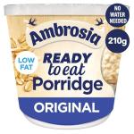 Ambrosia Original Ready to Eat Porridge Pots With British Wholegrain Oats, 210 g (Pack of 6)