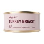 Vilgain Turkey Breast – R2E Succulent Poultry Meat, High Protein Low Fat Cuts from Ethical Farms, Perfect for Quick Meals, Sandwiches, Salads & More, 98% Turkey/Tin (100g)