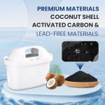 GOLDEN ICEPURE Water Filter Cartridges,Compatible with Brita Maxtra+,Maxtra Plus,Maxtra Pro All-in-1,Brita Marella Jug,Kettle,Mavea, Anna Duomax,Reduce PFAS, PFOA/PFOS, TÜV SÜD, NSF Certified, 6 Pack