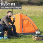 Milestone Camping 18829 Dome Tent/Sleeps 1 Person/Water Resistant/Portable Carry Bag Included/Double Zipper Door & Mesh Window / 100cm x 120cm x 200cm