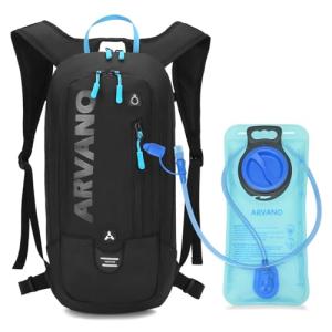 Arvano Hydration Backpack with 2L Water Bladder - Lightweight Breathable 6L Cycling Skiing Rucksack for Mountain Biking, Motorcycle, Running for Men & Women