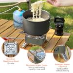 Adiwo 15800W Windproof Camping Gas Stove, Foldable Rocket Camping Stove with Carry Box, Outdoor Camping Gas Burner for Cooking, Hiking, Camping, Trekking, Picnic, Trekking, BBQ（Army Green）