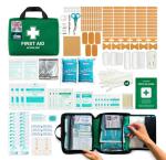 220 Piece Premium First Aid Kit Bag - Includes Eyewash, 2 x Cold (Ice) Packs and Emergency Blanket for Home, Office, Car, Caravan, Workplace, Travel and Sports