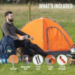 Milestone Camping 18829 Dome Tent/Sleeps 1 Person/Water Resistant/Portable Carry Bag Included/Double Zipper Door & Mesh Window / 100cm x 120cm x 200cm