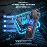 AOBOCAM Spy Hidden Camera Detector, GPS Tracker & Bug Detector, AI-Powered Anti-Spy Device, Portable RF Signal Scanner for Hotels, Travel, Home & Office& Car Security