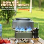 Adiwo 15800W Windproof Camping Gas Stove, Foldable Rocket Camping Stove with Carry Box, Outdoor Camping Gas Burner for Cooking, Hiking, Camping, Trekking, Picnic, Trekking, BBQ（Army Green）