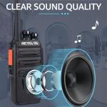 Retevis RT24 Walkie Talkie PMR446 License-free Professional Two Way Radio 16 Channels Walkie Talkies Scan TOT with USB Charger and Earpieces,Adults (Black, 1 Pair)