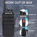 Retevis RT24 Walkie Talkie PMR446 License-free Professional Two Way Radio 16 Channels Walkie Talkies Scan TOT with USB Charger and Earpieces,Adults (Black, 1 Pair)