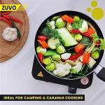 1500W Single Hot Plate - Black Ring Stove Hob - Portable & with Adjustable Thermostat - Cast Iron Heating Plate - Best for Cooking - Zuvo