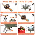Adiwo 15800W Windproof Camping Gas Stove, Foldable Rocket Camping Stove with Carry Box, Outdoor Camping Gas Burner for Cooking, Hiking, Camping, Trekking, Picnic, Trekking, BBQ（Army Green）