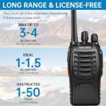 Maylawn Walkie Talkies Long Range 2Pcs, Walkie Talkies for Adults with Rechargeable Batteries, 2 Way Radio with LED Light Earpieces 16CH Supports VOX Function