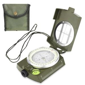 Military Compass Waterproof with Luminous Dial & Spirit Level Survival Equipment and Camping Gear for Hiking, Navigation, Orienteering and Outdoor Use