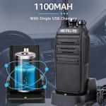 Retevis RT24 Walkie Talkie PMR446 License-free Professional Two Way Radio 16 Channels Walkie Talkies Scan TOT with USB Charger and Earpieces,Adults (Black, 1 Pair)