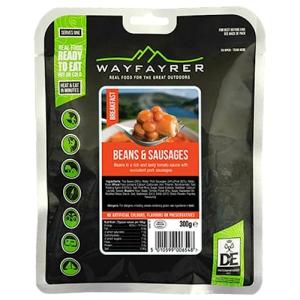 Wayfayrer Sausage & Beans 300g Ready to Eat, Hot or Cold, Meal Pouch Recommended for Duke of Edinburgh's Award Expeditions, Camping, Hiking, Fishing and Outdoor Adventures