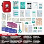First Aid Kit - 170 Pieces Hard Case and Lightweight - Includes Instant Cold Pack,Emergency Blanket for Travel, Home, Office, Vehicle