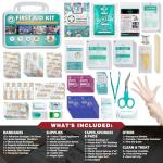 General Medi 120 Pieces Hardcase First Aid Kit - Includes Instant Cold Pack, Emergency Blanket for Travel, Home, Office, Vehicle, Camping, Workplace & Outdoor