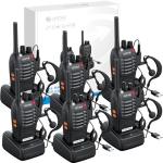 eSynic 6Pack Professional Walkie Talkies for Adults Rechargeable Walkie Talkies Best 16CH Walkie Talkie Long Rang VOX Radio Walky Talky With Earpieces Wonderful Gifts For Adults Kids etc