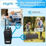 eSynic 6Pack Professional Walkie Talkies for Adults Rechargeable Walkie Talkies Best 16CH Walkie Talkie Long Rang VOX Radio Walky Talky With Earpieces Wonderful Gifts For Adults Kids etc