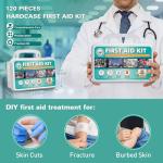 General Medi 120 Pieces Hardcase First Aid Kit - Includes Instant Cold Pack, Emergency Blanket for Travel, Home, Office, Vehicle, Camping, Workplace & Outdoor