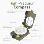 Military Compass Waterproof with Luminous Dial & Spirit Level Survival Equipment and Camping Gear for Hiking, Navigation, Orienteering and Outdoor Use
