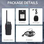Retevis RT24 Walkie Talkie PMR446 License-free Professional Two Way Radio 16 Channels Walkie Talkies Scan TOT with USB Charger and Earpieces,Adults (Black, 1 Pair)