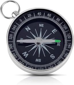 Simple hiking compass - pocket compass - 360 Degree Rotating Compass with Key Ring - ideal for outdoor camping and hiking