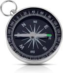Simple hiking compass - pocket compass - 360 Degree Rotating Compass with Key Ring - ideal for outdoor camping and hiking