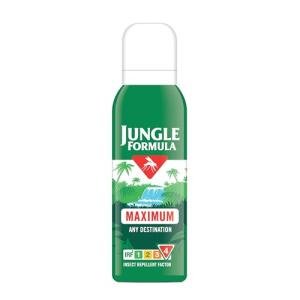 Jungle Formula Maximum Strength Insect Repellent Aerosol Spray (125ml - 50% DEET) - Up to 9 Hour Protection Against Mosquitoes, Ticks & Biting Insects - Mosquito Repellent for Travel & Domestic Use