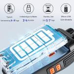 JUCJET Walkie Talkies 2023 Upgraded 88E Walkie Talkie Long Range for Adults with Earpieces, 16 Channel Handheld 2 Way Radio Rechargeable with Flashlight Li-ion Battery and Charger(4 Pack)