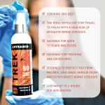 Pyramid Trek 50 Insect Repellent, 50% DEET Max Strength Mosquito Repellent, Up To 6hrs Protection. Unscented, Fast-Drying Spray For Travel, Trekking, Camping, Festivals. Suitable for Age 12+ (2x100ml)