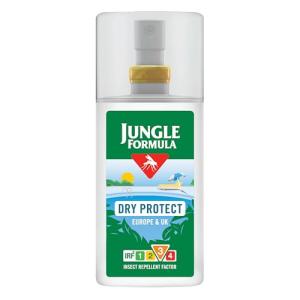 Jungle Formula Dry Protect Insect Repellent (90ml Spray Bottle) - DEET Free Mosquito, Midge & Biting Insect Repellent - Up To 6 Hours Protection From Bites - Non Greasy, Lightly Fragranced Bug Spray