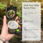 Military Compass Waterproof with Luminous Dial & Spirit Level Survival Equipment and Camping Gear for Hiking, Navigation, Orienteering and Outdoor Use