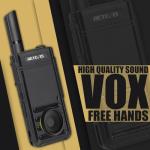 Retevis RB639 Walkie Talkie, 17mm Ultra Thin 2 Way Radio, 1000mAh Rechargeable USB-C, Walkie Talkies with Earpiece, VOX, License-Free Walkies for Restaurant, Retail (2 Pcs, Black)