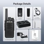 Retevis RT668 Walkie Talkies for Adults, Rugged 2 Way Radios Long Range with 6-Way Charger, Professional Two Way Radio, PMR446 Radios Walkie Talkie 6 Pack with Earpiece for Logistics, Manufacture