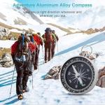 Simple hiking compass - pocket compass - 360 Degree Rotating Compass with Key Ring - ideal for outdoor camping and hiking