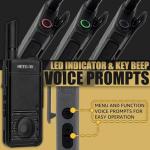 Retevis RB639 Walkie Talkie, 17mm Ultra Thin 2 Way Radio, 1000mAh Rechargeable USB-C, Walkie Talkies with Earpiece, VOX, License-Free Walkies for Restaurant, Retail (2 Pcs, Black)