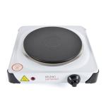 KitchenPerfected 1500W Single Hotplate / Cast Iron / Variable Heat Settings / Overheat Protection / Corrosion Resistant / Power Indicator / Non Slip Feet / Easy Clean - White - E4102WH