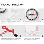 DOETYD Navigation Compass Map Ruler Magnifier with Adjustable Lanyard for Explorer Outdoor Adventure Enthusiasts, Navigation Compass for Map Reading Orienteering Survival, Red