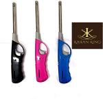 KARAN KING® Pack of 3 Refillable Safety Gas Candle BBQ Fire Lighter Plastic 27 cm Colour
