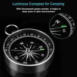 Simple hiking compass - pocket compass - 360 Degree Rotating Compass with Key Ring - ideal for outdoor camping and hiking